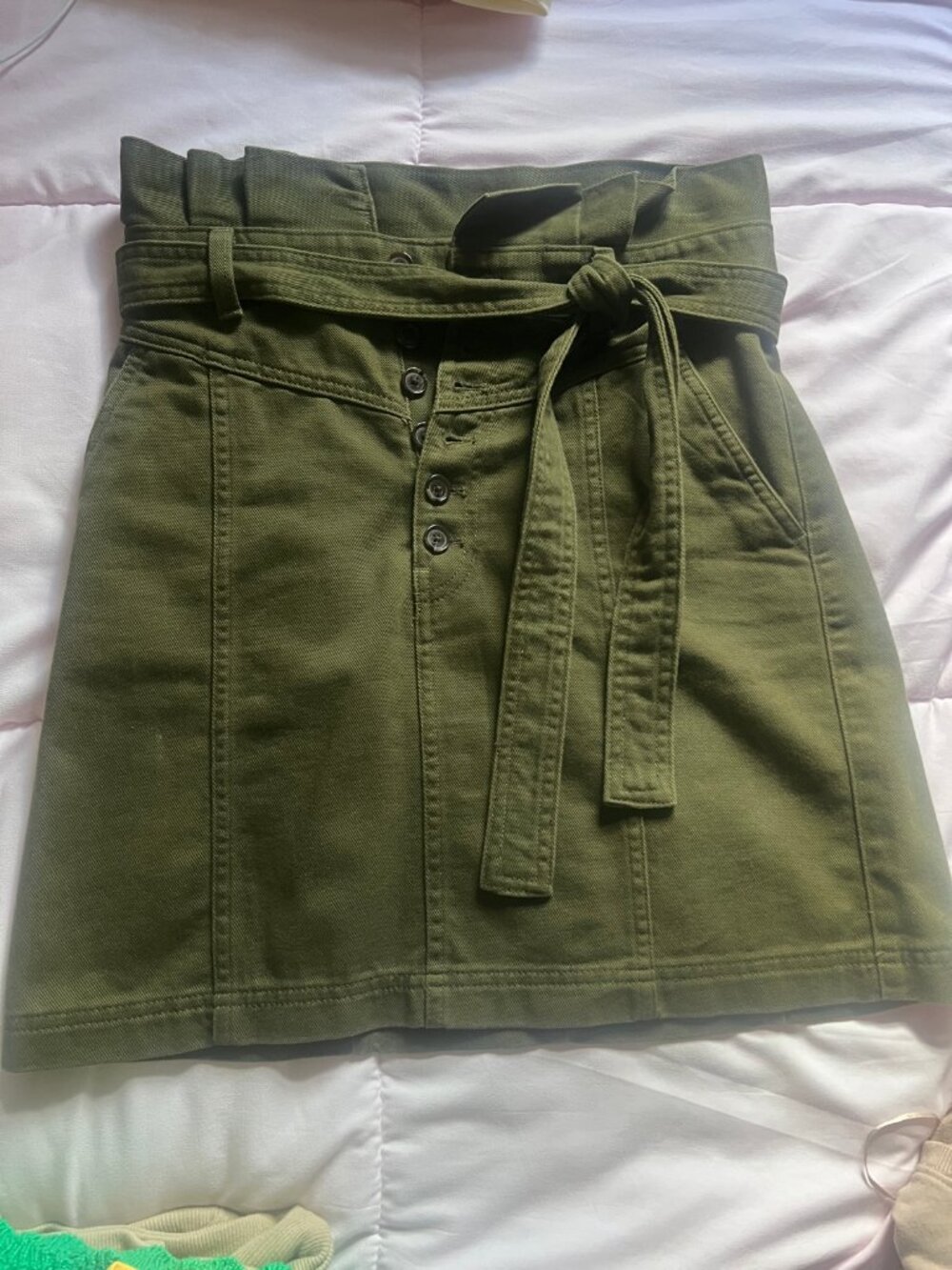 Banana Republic olive green denim skirt